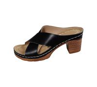 Generico Scarpe Aperte Donna Pianta Larga Sandali Comodi Pantofole con Tacco E Punta da Donna,con Una Sola Parola,da,Estive,Nuove,Tacco Spesso,Ciabatte Estive (Black,38)