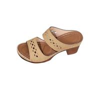 Generico Scarpe Basse Donna Eleganti Sandali Neri Largo Pantofole da Donna Estive Nuove con Fondo Spesso retrò con Tacco A Spillo per Libero Cento Sandali Tacco Medio Neri Plateau (White,36)