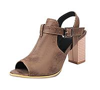 Generico Scarpe con Tacco Donna Pianta Larga Sandali Tacco 2026 Commercio Estero Sandali con Bocca Di Pesce Grandi Romani Fibbia da Donna da Strass (Brown,41)