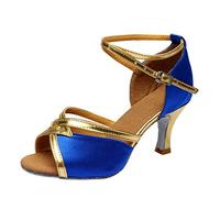 Generico Scarpe Da Ballo Latino Donna Classici Morbide E Comode Con Strass Per Ragazze Chacha Salsa Jazz Ballroom Glitterati Scarpe Balli Latini Moderni Tango Bachata Sandali Danza,Tacco 5cm