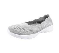 Generico Scarpe da Camminata Donna Orthopediche Corsa Sport Estate Donne Mesh Breathable Confortevole Leggero sulla Bocca Bassa Scarpe da Running Donna Corsa Leggero (Grey,38)