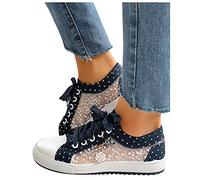 Generico Scarpe da ginnastica da donna, Sneakers per il tempo libero, in pizzo, traspiranti, con lacci, eleganti, antiscivolo, leggere, scarpe da ginnastica