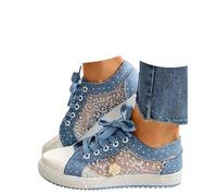 Generico Scarpe da ginnastica da donna, Sneakers per il tempo libero, in pizzo, traspiranti, con lacci, eleganti, antiscivolo, leggere, scarpe da ginnastica
