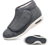 Generico Scarpe Diabetici Uomo Scarpes Ortopedica Edema Scarpe Gonfiabili Pollice Valgo Calzature Scarpe da Passeggio Pantofola Antipressione for Edema Fascite Plantare(Gray,48 EU)