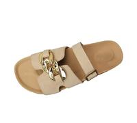 Generico Scarpe Donna Estive Casual con Suola Spessa e Sandali Roman Flip Flop Design Elegante per Spiaggia e Comfort per Uscite Estive Scarpe da Viaggio(Beige, 39)