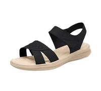 Generico Scarpe Donna Estive con Zeppa Eleganti Comoda Sandali da Passeggio con Supporto Plantare da Donna,Comodi Sandali Ortopedici Tacco Scarpe Comode E Morbide (Black,37)
