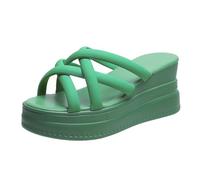 Generico Scarpe Donna Estive con Zeppa Eleganti Comodi Fondo con Cinturino da Donna,Parola Fish Mouth,per Libero,da Indossare all'Esterno,Fondo Spesso,Sandali Chiusi (Green,39)