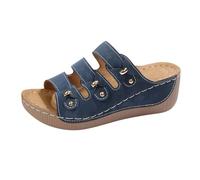 Generico Scarpe Donna Estive con Zeppa Estive Neri Eleganti Sandali da Donna Aperti In Punta con Plateau,Comodi E Casual,Perfetti Per L'Estate,Per Camminare,La Sandali (Blue,42)