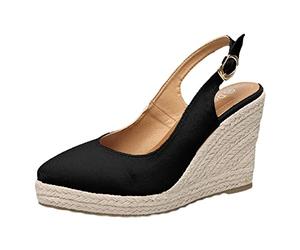 Generico Scarpe Donna Estive con Zeppa Ortopedici Eleganti Leggings da Donna in Pile Termico Spazzolato A Vita Alta Penetrazione della Pelle Staffa Trasparente Collant Sandali con (Black,38)