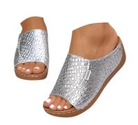 Generico Scarpe Donna Estive Ortopediche Sandali Da Mare Comodi Sandali-Donna Sabot Con Zeppa Estivi Ciabatta Estiva Bassi Eleganti Tacco Ortopedici Alluce Valgo Ciabatte Casa Aperte Trekking A40