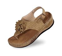 Generico Scarpe Donna Primavera, Eleganti Sandali Da Donna Con Design Infradito Per L'Uso Casual Quotidiano E Tacco Da 5 5 Cm Per L'Outdoor E Motivi Floreali Per Il Comfort Estivo