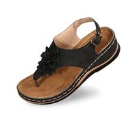 Generico Scarpe Donna Primavera, Eleganti Sandali Da Donna Con Design Infradito Per L'Uso Casual Quotidiano E Tacco Da 5 5 Cm Per L'Outdoor E Motivi Floreali Per Il Comfort Estivo