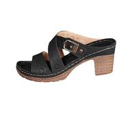 Generico Scarpe Donna Tacco Pianta Larga Sandali Comodi Pantofole da Donna,Primavera Ed Estate,Nuove,Traspiranti,Leggere,con Fibbia A Una Parola,Alla,Ciabatte Spiaggia Scarpe (Black,38)