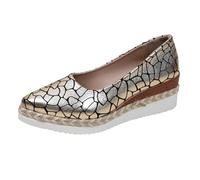 Generico Scarpe Estive Donna Ortopediche Sandali Platform Scarpe da Donna con Stampa,Poggiapiedi Per Libero,In Europa E Negli Stati Uniti,con Punta A Punta E Fondo Sandali Plateau (Gold,40)