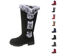 Generico Scarpe Invernali Donna Eleganti Stivali da Neve per Tutta la Giornata Donna Stivaletti Invernali Impermeabili con Fodera Termica per Camminare Viaggiare Scarponcino