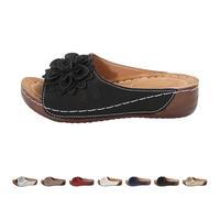 Generico Scarpe Ortopediche Donna Eleganti Ciabatte con Punta Aperta Supporto Arco Sandals Antiscivolo Gomma Suole Casual Shoes Trekking Leggere Platform Slippers per Spiaggia e Piscina