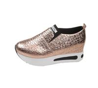 Generico Scarpe Pianta Larga Donna Scarpe Comode Donna Scarpe sportive da donna alla Scarpe piccole in pelle da donna Scarpe lucide Scarpe casual traspiranti e Scarpe Da Ginnastica Da Donna (Gold, 37)