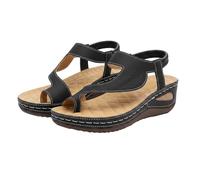 Generico Scarpe Sandali Donna Ortopediche, Zeppa Comoda con Pianta Larga, Plateau Tacchi Bassi, Modello Estivo per Uso Quotidiano, Passeggiate All'Aperto e Occasioni Informali per le gite fuori porta