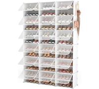 Generico Scarpiera a 12 Ripiani per 72 Paia di Scarpe, Armadio Scarpiera Organizer con Porta Trasparente, Scaffale Portascarpe in Plastica per Ingresso, Camera da Letto, Corridoio (Bianca, 3 x 12)
