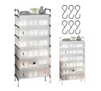 Generico Scarpiera A 3-7 Ripiani, Scaffale Portascarpe Per Ingresso Con Patta In Plastica E 6 Ganci, Organizer Portaoggetti E Scarpe, Porta Scarpe Componibile In Metallo(Black,60 cm/23.62 in(7 Tier))