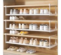 Generico Scarpiera Estensibile 30-50/40-70/50-90 cm - Organizer Regolabile Salvaspazio per Scarpe e Oggetti, Ideale per Ingressi, Armadi e Dietro la Porta(White,3PK(30-50cm/11.8-19.7in))