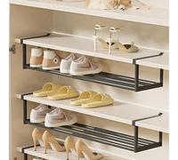 Generico Scarpiera Estensibile 30-50/40-70/50-90 cm - Organizer Regolabile Salvaspazio per Scarpe e Oggetti, Ideale per Ingressi, Armadi e Dietro la Porta(Black,2PK(30-50cm/11.8-19.7in))