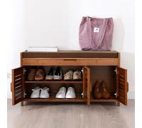 Generico Scarpiera Estraibile Girevole e impilabile, mobiletto portaoggetti Verticale Regolabile, scarpiera con Panca Porta Scarpe, Panca Contenitore con Sedile Imbottito, Organizer per Ingresso con