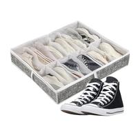 Generico Scarpiera sotto il letto,Scarpiera sotto il letto - Borsa portascarpe pieghevole,Portascarpe per 6 paia, divisori per scatole di scarpe con maniglie di copertura trasparenti