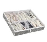 Generico Scarpiera sotto il letto,Scarpiera sotto il letto | Contenitore per scarpe pieghevole in tessuto - Portascarpe per 6 paia, divisori per scatole di scarpe con maniglie di copertura trasp