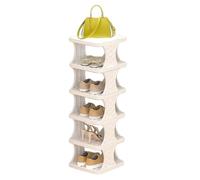 Generico Scarpiere pieghevole - 6 ripiani per camerata | Scaffale ripiegabile | Per monolocale, armadio, adulti, bambini, camera, soggiorno - 26 cm larga, mensola d'angolo stretta
