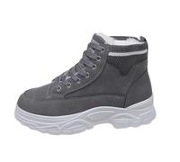 Generico Scarponcini Donna Invernali Impermeabili,Stivali A Calzino Patchwork Foderati In Pile A Metà Polpaccio Casual Caldi Con Suola Spessa (Grey 40)