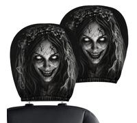 Generico Scary Headrest Covers for Cars 2-Piece Elastic Washable Spooky