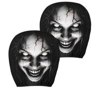 Generico Scary Headrest Covers for Cars 2-Piece Elastic Washable Spooky