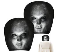 Generico Scary Headrest Covers for Cars 2-Piece Elastic Washable Spooky