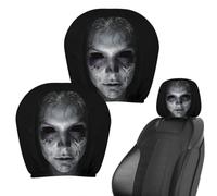Generico Scary Headrest Covers for Cars 2 Pieces Halloween Ghost Face Print