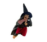 Generico Scary Witch Decorations, Hanging Animated Talking Witch with Sound Activation, Round Eyes Halloween Haunted House Prop & Lawn Décor
