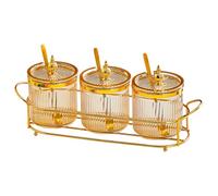 Generico Scatola per Condimenti,Set di Barattoli Condimenti | Compatti Con Coperchi E Cucchiai Cardamomo Sale Cannella Zucchero Pepe Cucina