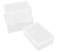 Generico Scatola Porta Carte da Gioco Trasparente 3 Pezzi Struttura Chiara e Design Impilabile per Organizzazione Desktop e Conservazione di Carte e Cancelleria