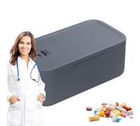 Generico Scatola porta farmaci - organizer con chiusura, custodia di sicurezza con codice combinato, design portatile impilabile | per la casa, viaggio, campeggio, la barca, l'aereo,