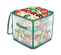 Generico Scatola portaoggetti per ornamenti natalizi, contenitore per decorazioni con palline da 64 griglie, scatola portaoggetti per ornamenti stagionali con divisori per casa, appartamento