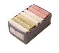 Generico Scatola portaoggetti Pieghevole Scatola portaoggetti for Pantaloni, organizzatori di Vestiti for armadi e cassetti, scatole Pieghevoli in Tessuto(Grey XL)