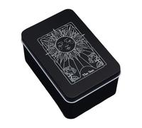 Generico Scatola Tarot Metallo - Custodia In Ferro Con Design Luna & Sole | Scatola Carte | Contenitore Protettivo Portatile Per Carte Da Gioco, Poker & Tarocchi | Astrologia, Divinazione