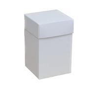 Generico Scatole per bomboniere formato 7x7x11 cm vari modelli e quantità ideali per bomboniera oggetti piantine alimenti confetti portaconfetti (20 scatole lino bianco)