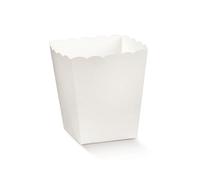 Generico Scatole per bomboniere formato 7x7x11 cm vari modelli e quantità ideali per bomboniera oggetti piantine alimenti confetti portaconfetti (10 vasetti in fibra bianca)