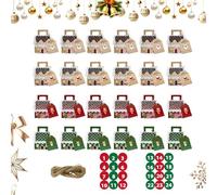 Generico Scatole Per Dolci Natalizi | 24 Pezzi Porta Dolci da Party per Muffin e Pasticcini - Contenitori Regalo Invernali Con Biscotti Cioccolato E,Per Feste Celebrazioni Natalizie