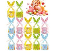 Generico Scatole Regalo - 12 Pezzi Scatoline Regalo Coniglietto Pasquali con Nastro | Portaconfetti Orecchie da Coniglio per Dolci Biscotti Caramelle,Holiday Classroom