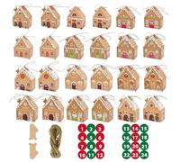 Generico Scatole Regalo Natalizie Per Biscotti | 24 Pezzi Porta Dolci da Party per Muffin e Pasticcini - Packaging Dolci Natalizi Cioccolato Biscotti Dessert - Per Feste Celebrazioni Natalizie