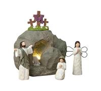 Generico Scena Pasquale - Statua Religiosa Cristiana Decorativa - Espositore Tomba di Pasqua - per Ufficio Spring Mensola Casa Cristiana Chiesa