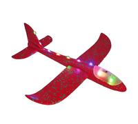 Generico Schaumflugzeug Segelflugzeug - 48cm Wurfgleiter | Schaumstoff LED Flugzeug, Blitzlicht Mit 10 Laternen Für Stunts Und Direktflug, Interaktives Outdoor Spiel Für Kinder Und Mädchen