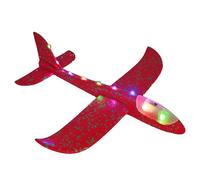 Generico Schaumstoff Flugzeuggleiter - 48 cm Wurfgleiter mit LED Licht | Robustes Flugzeug Spielzeug für Kinder | Sturzsicherer mit Stunt & Direktflug Funktion für Outdoor Spielspaß